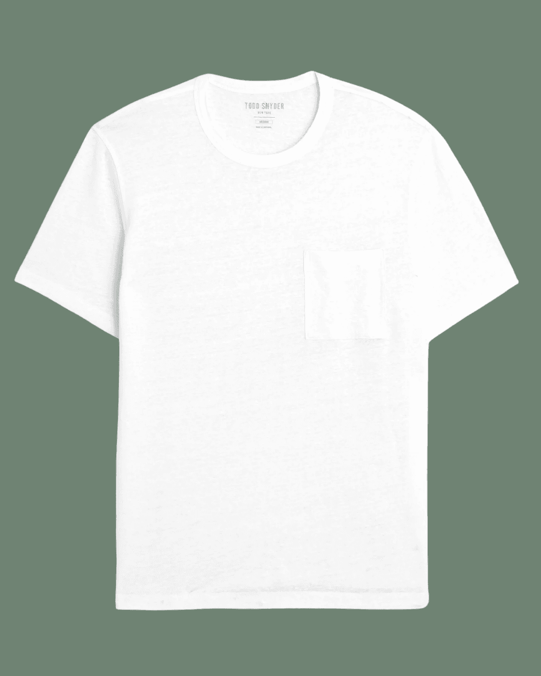 Todd Snyder Men's Linen Pocket Tee in White