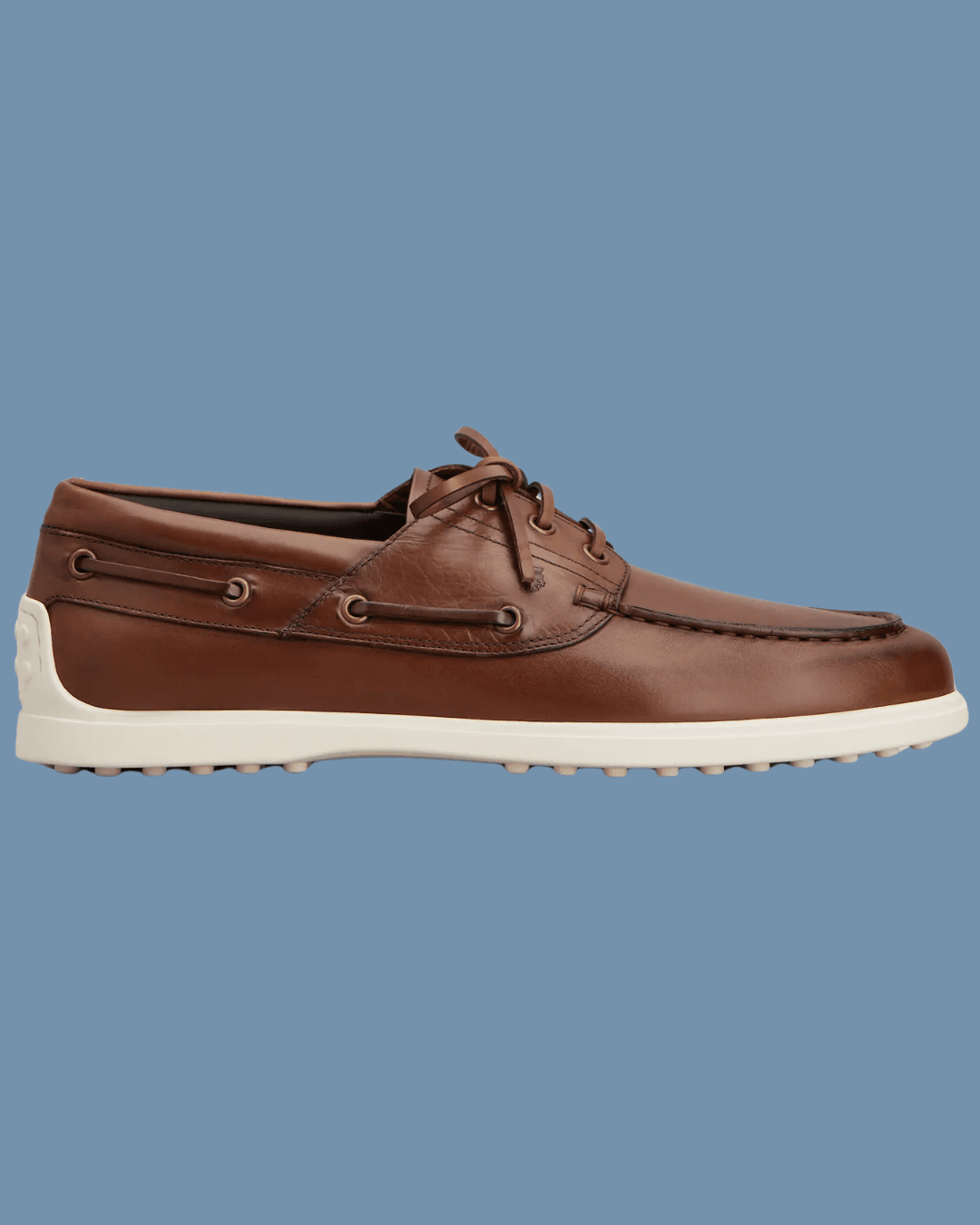 Tod's Leather Boat Shoe in Chesnut