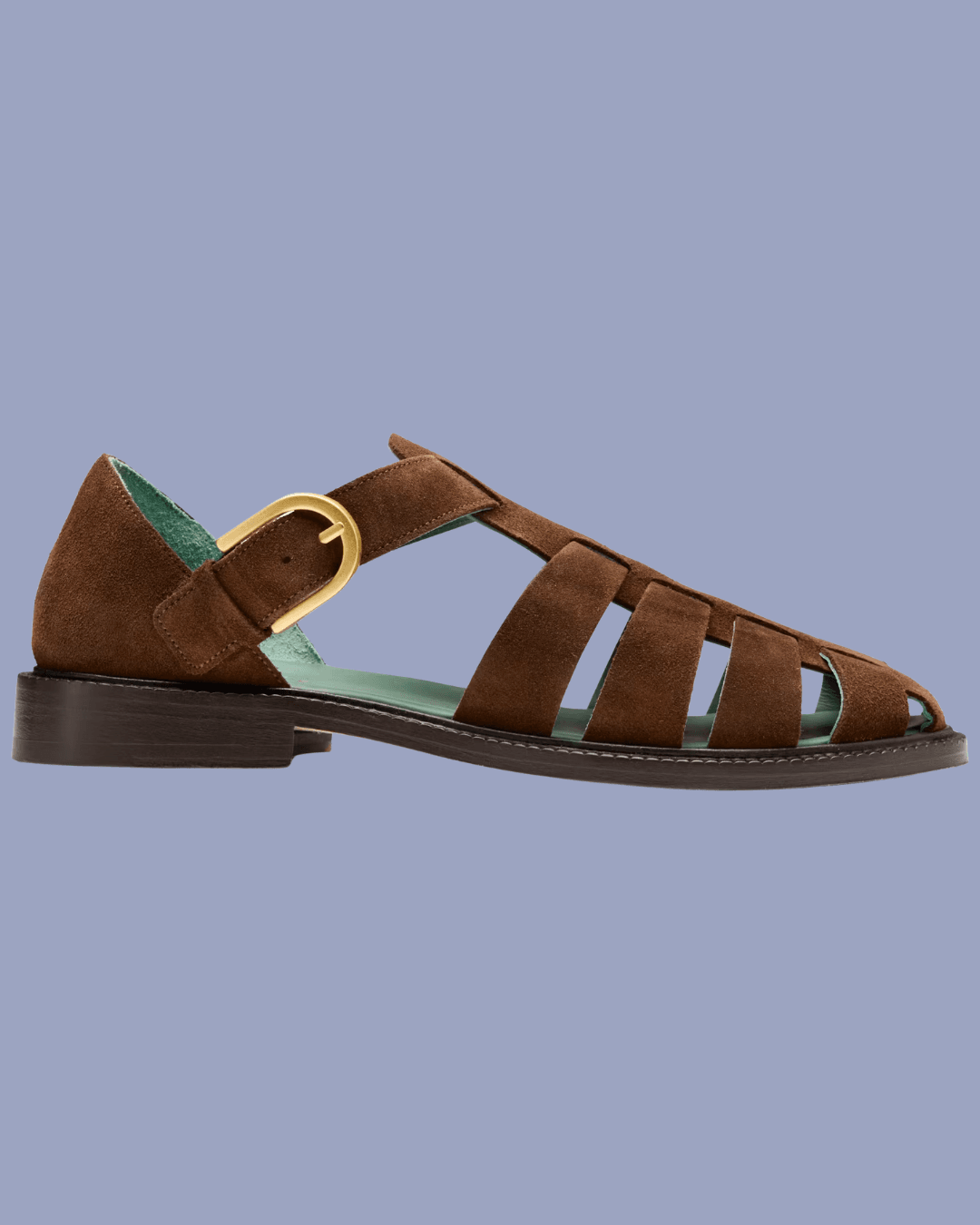 Vinny's suede FISHERMAN SANDAL in dark brown