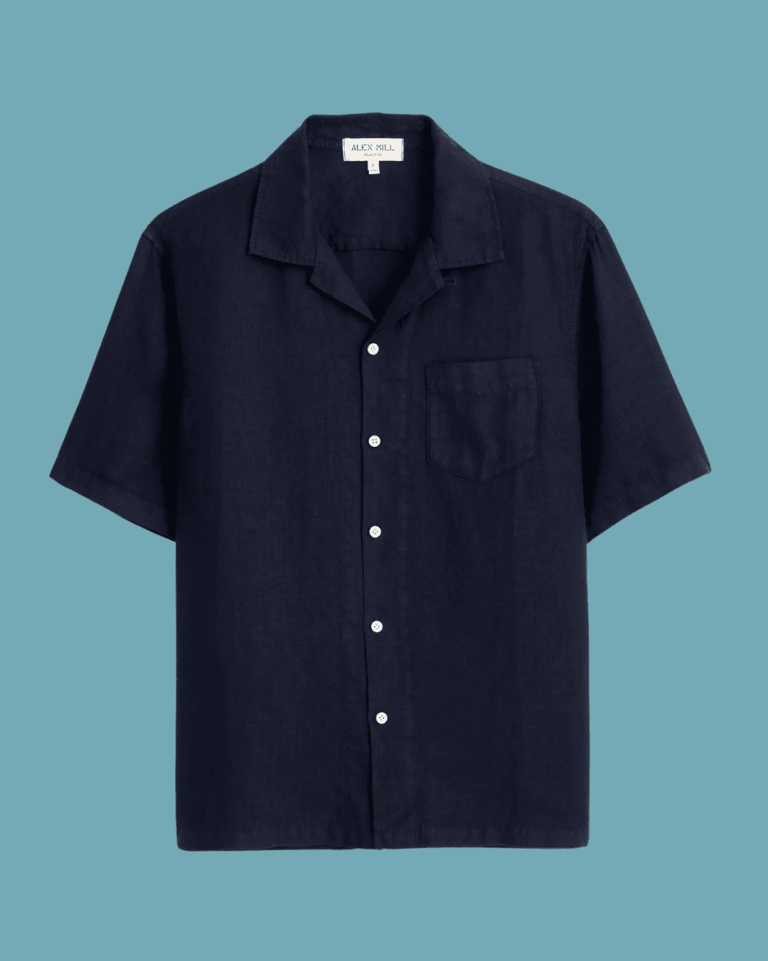 Alex Mill Linen Camp Shirt In Navy