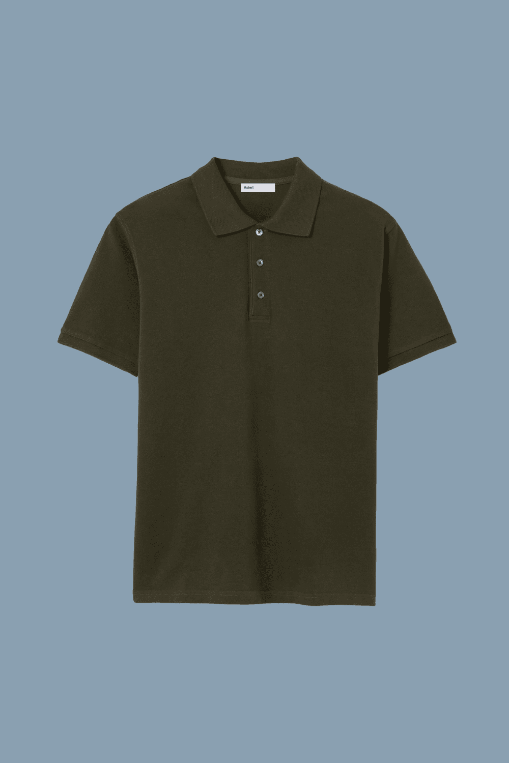 Asket The Pique Polo in Olive