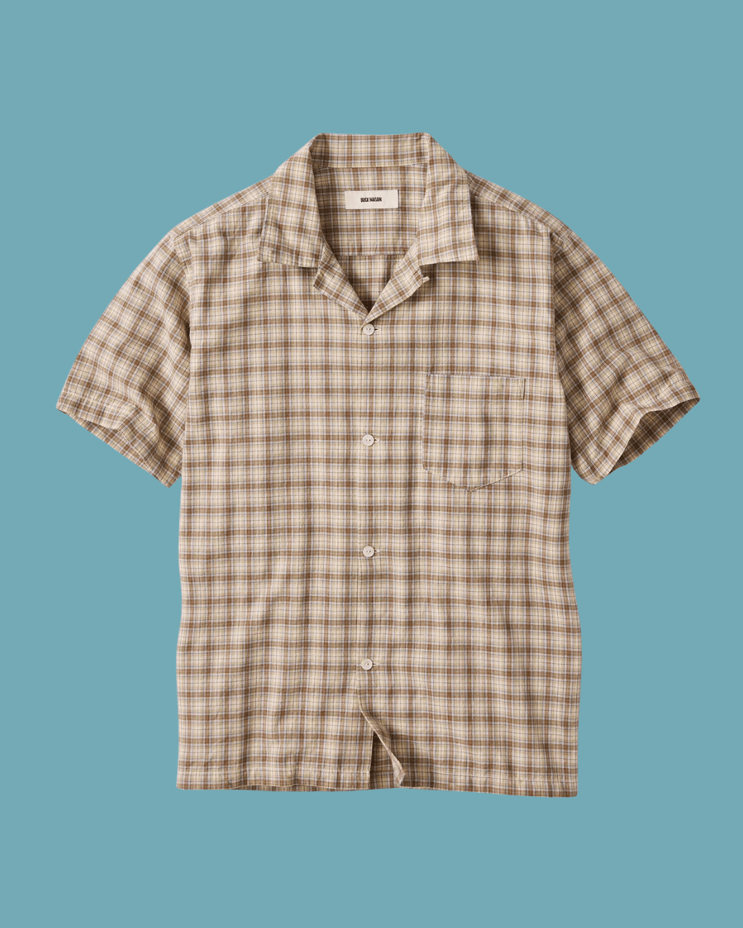 Buck Mason Wornwell S_S Camp Shirt in keegan plaid