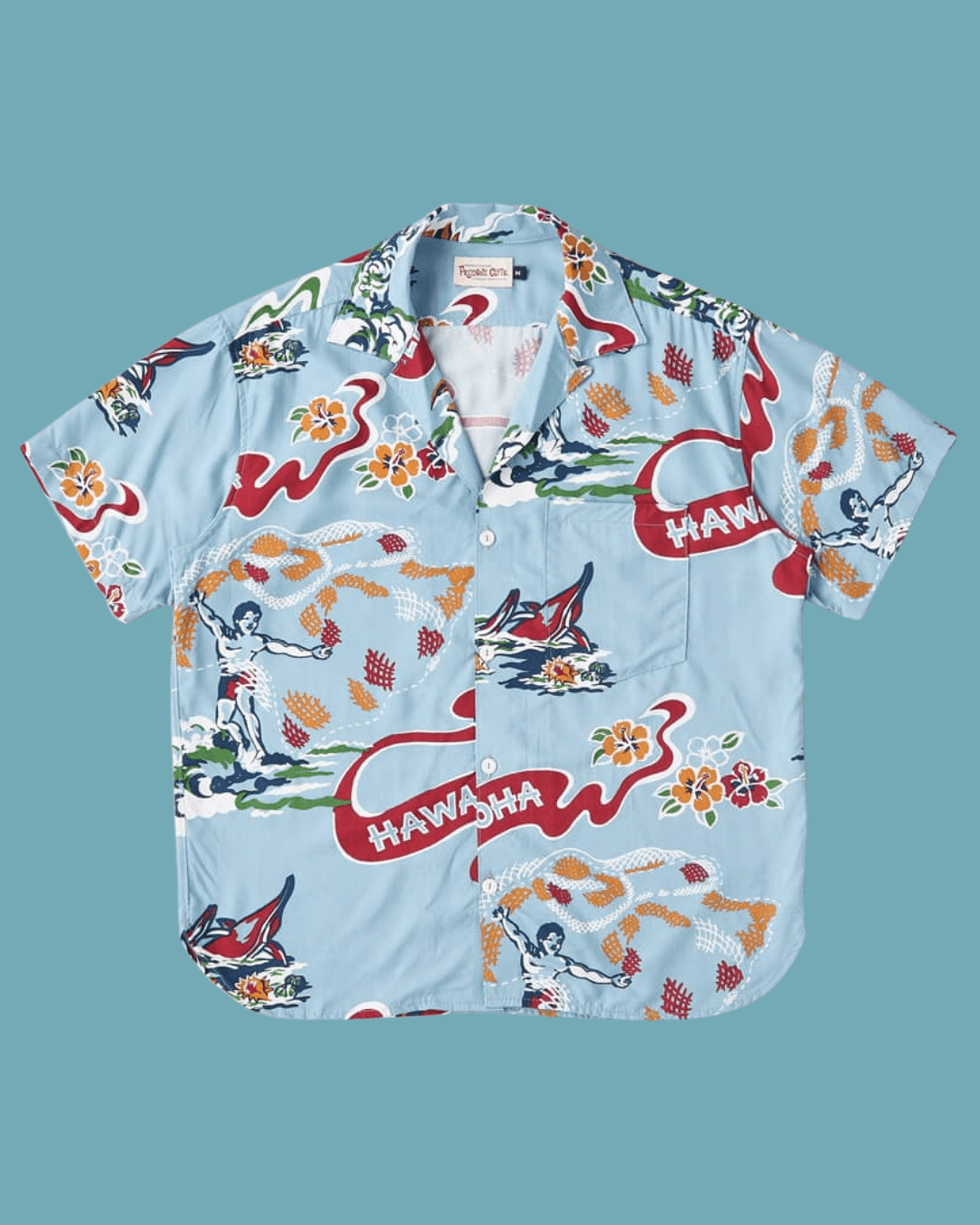 Freenote Cloth Hawaiian Camp in Blue