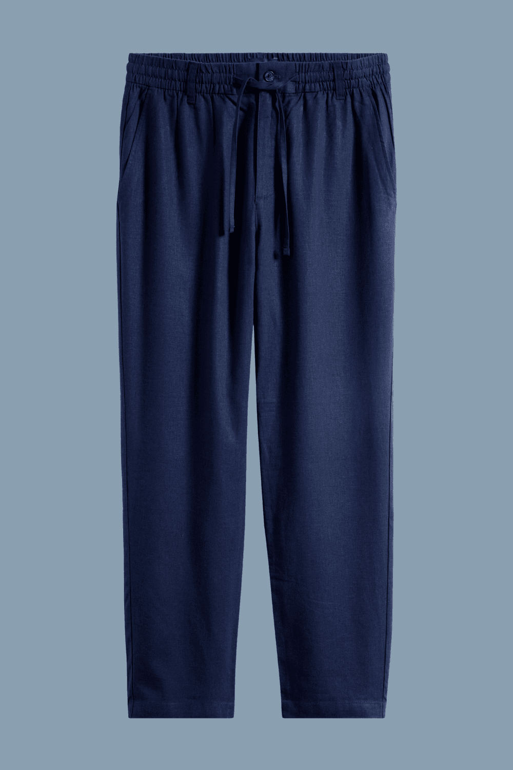 Mack Weldon Straight Leg Linen Blend Drawstring Pants in Navy