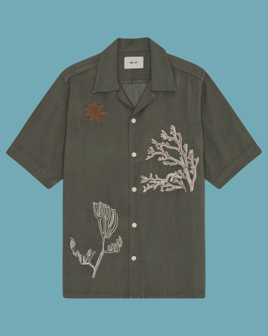 NN. 07 Julio Embroidery shirt in Olive