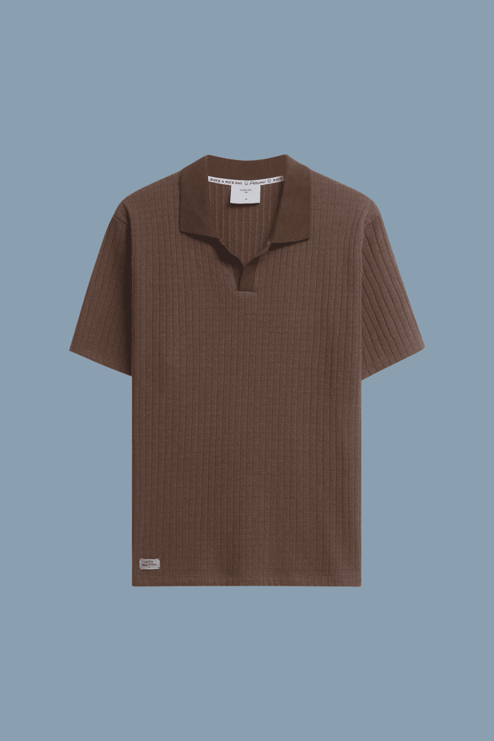 Percival Anthony Ribbed Polo in Espresso