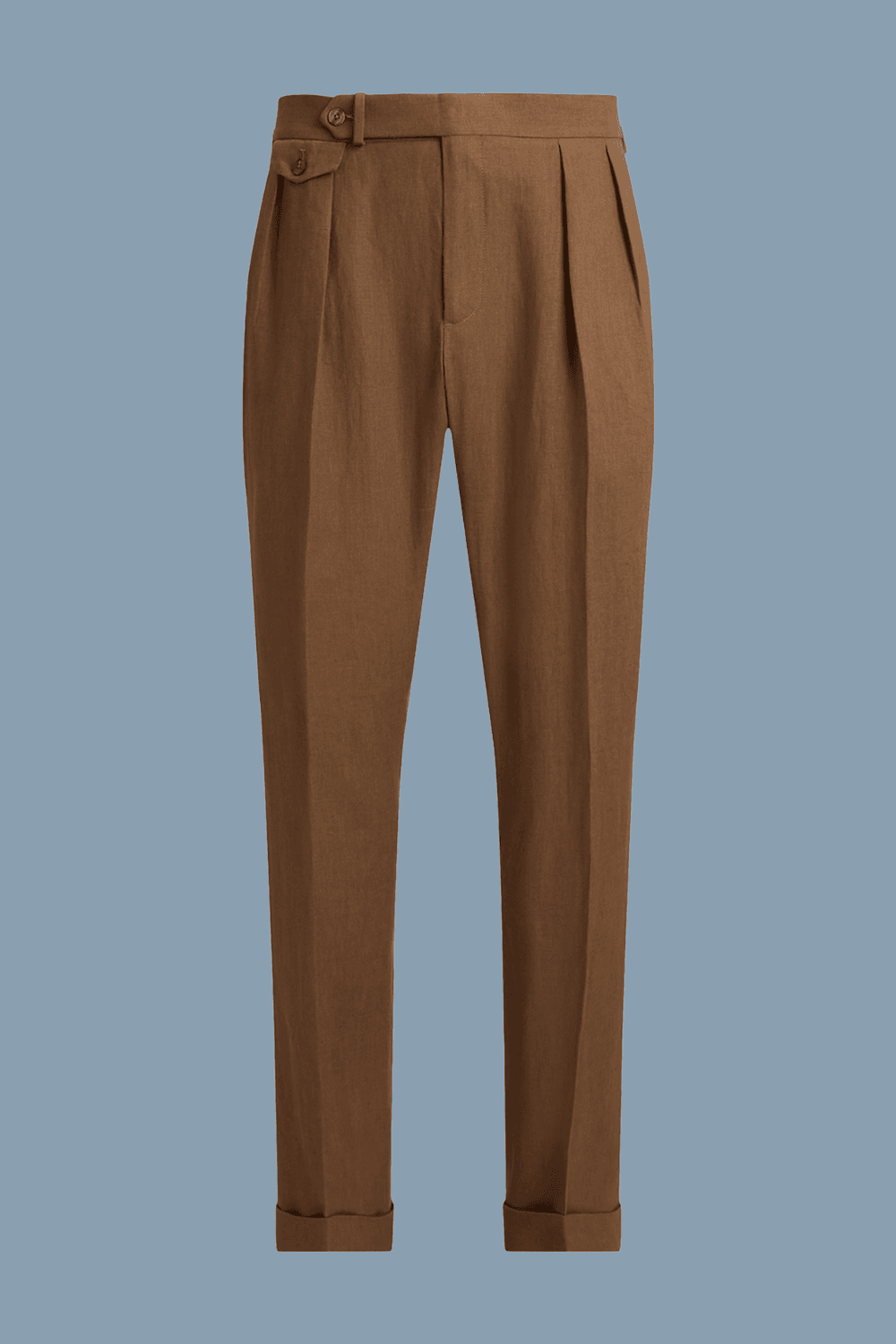 Polo Ralph Lauren Men's Pleated Linen Suit Trousers in Mochaccino