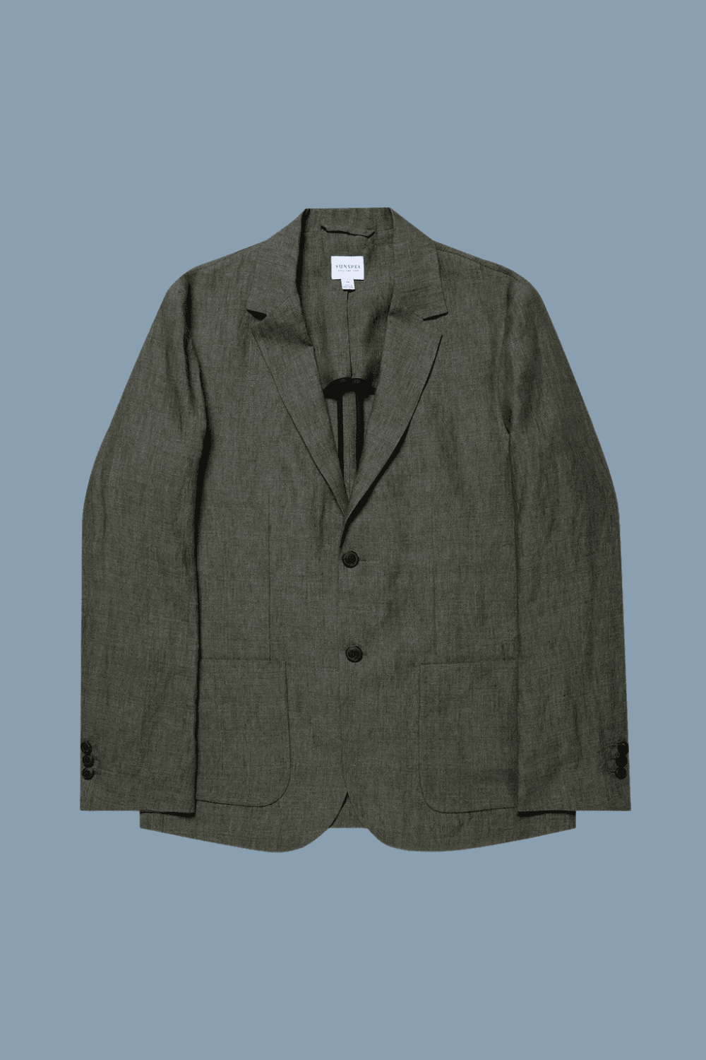 Sunspel Linen Unstructured Blazer in Light Khaki