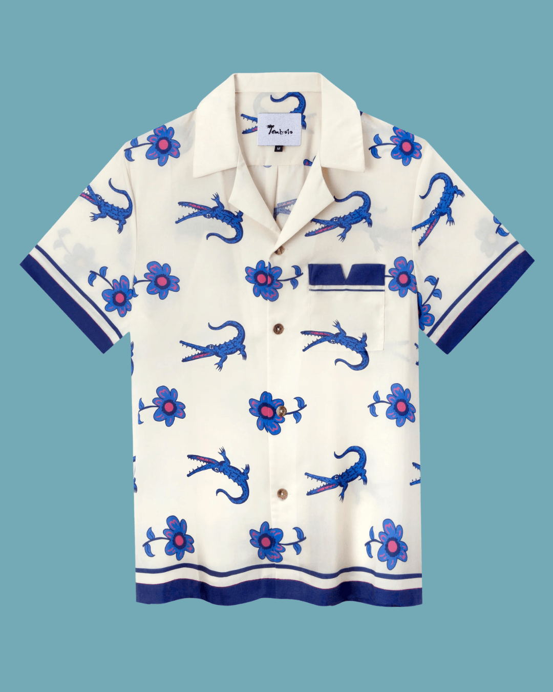 Tombolo Reptile Dysfunction Camp Shirt in Off-White