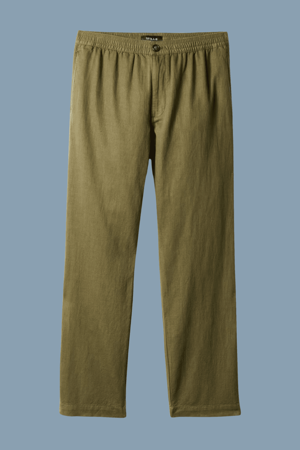 Wills Cotton Linen Drawstring Pant in Dark Olive