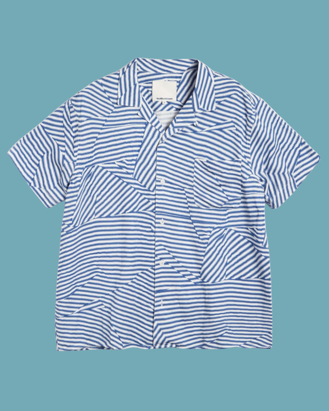 YMC (You Must Create) Malick Geo Shirt in Blue