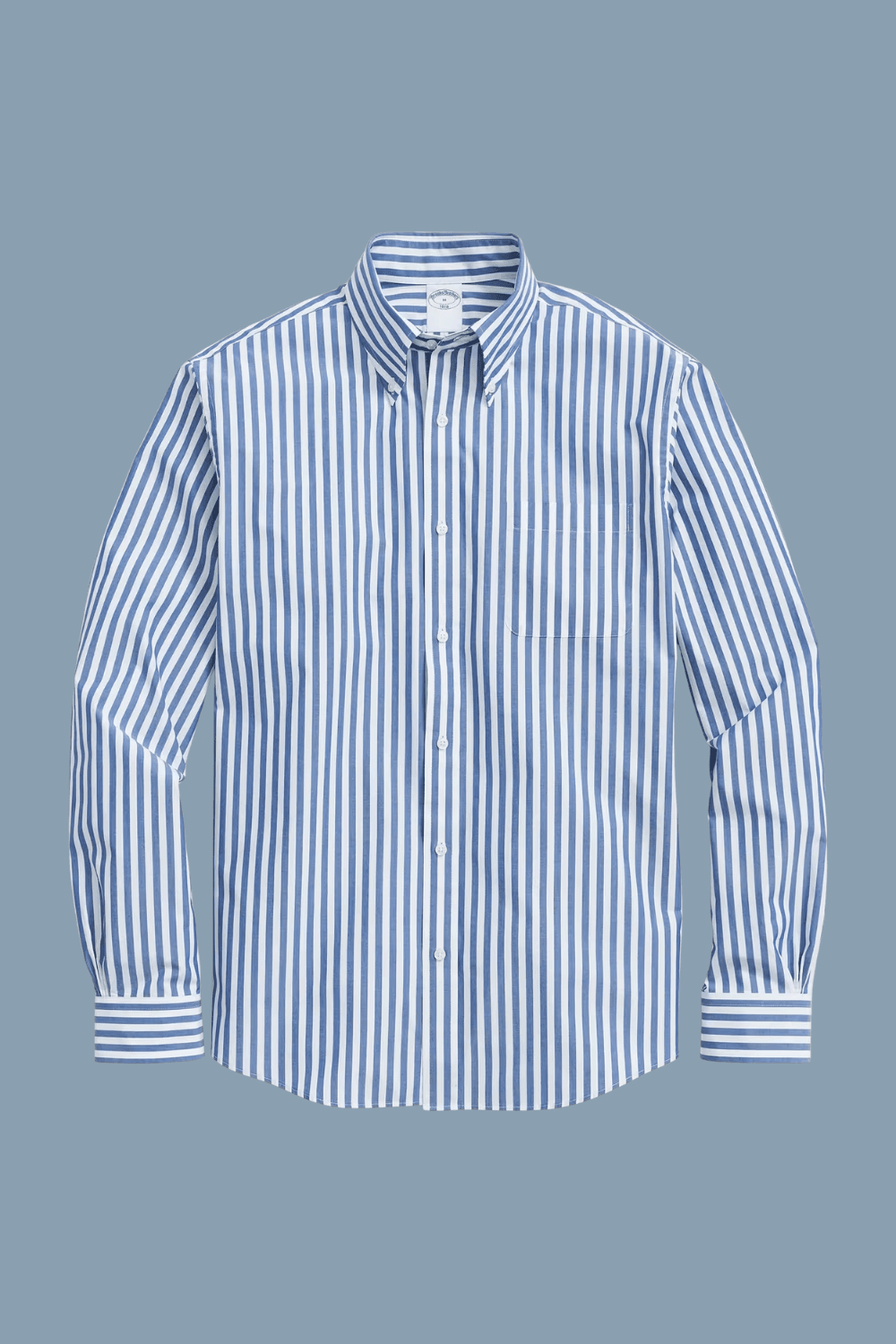 brooks brothers Friday Shirt, Poplin Butcher Striped in Blue Stripes