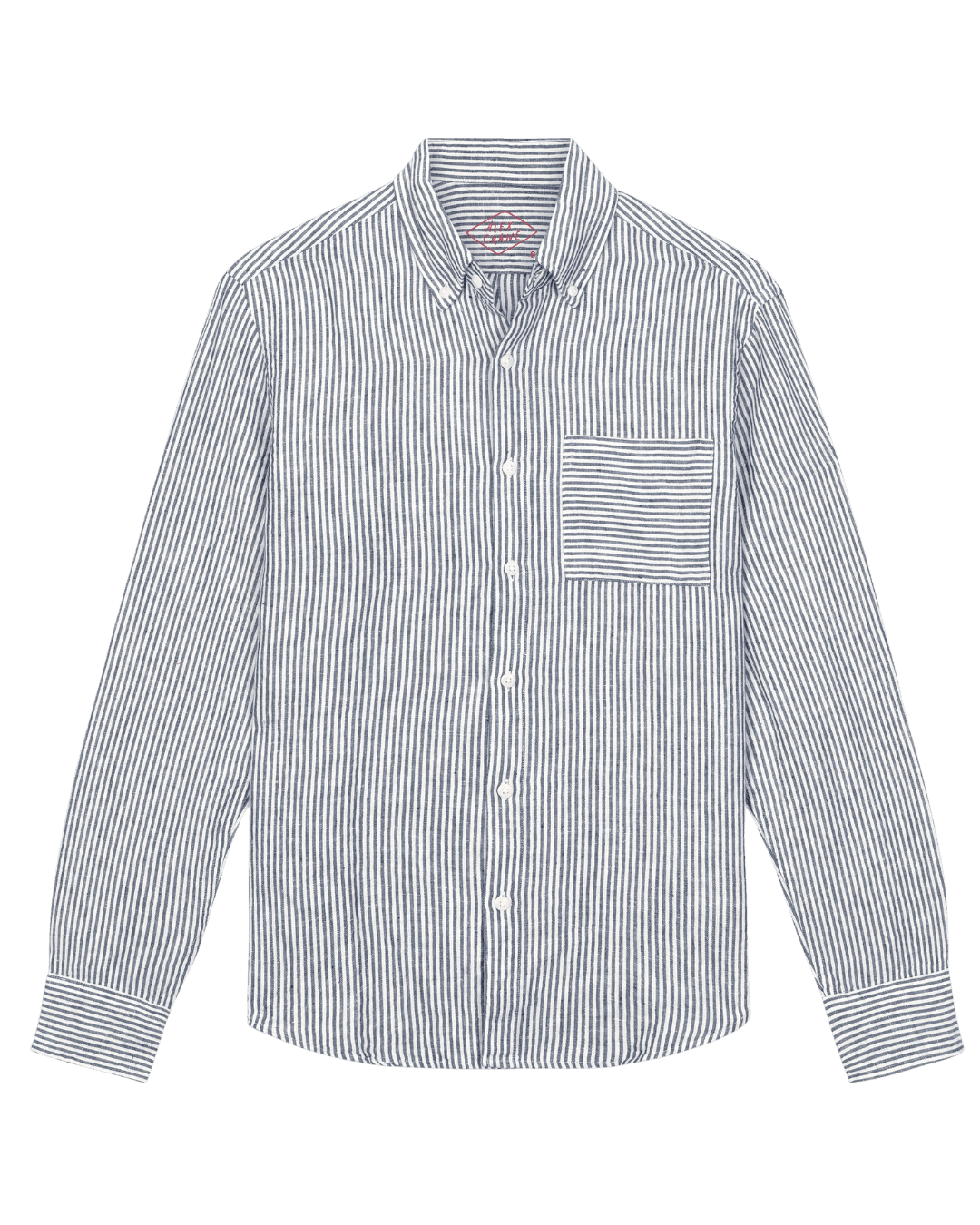 Alex Crane Playa Linen Shirt in Navy Stripes