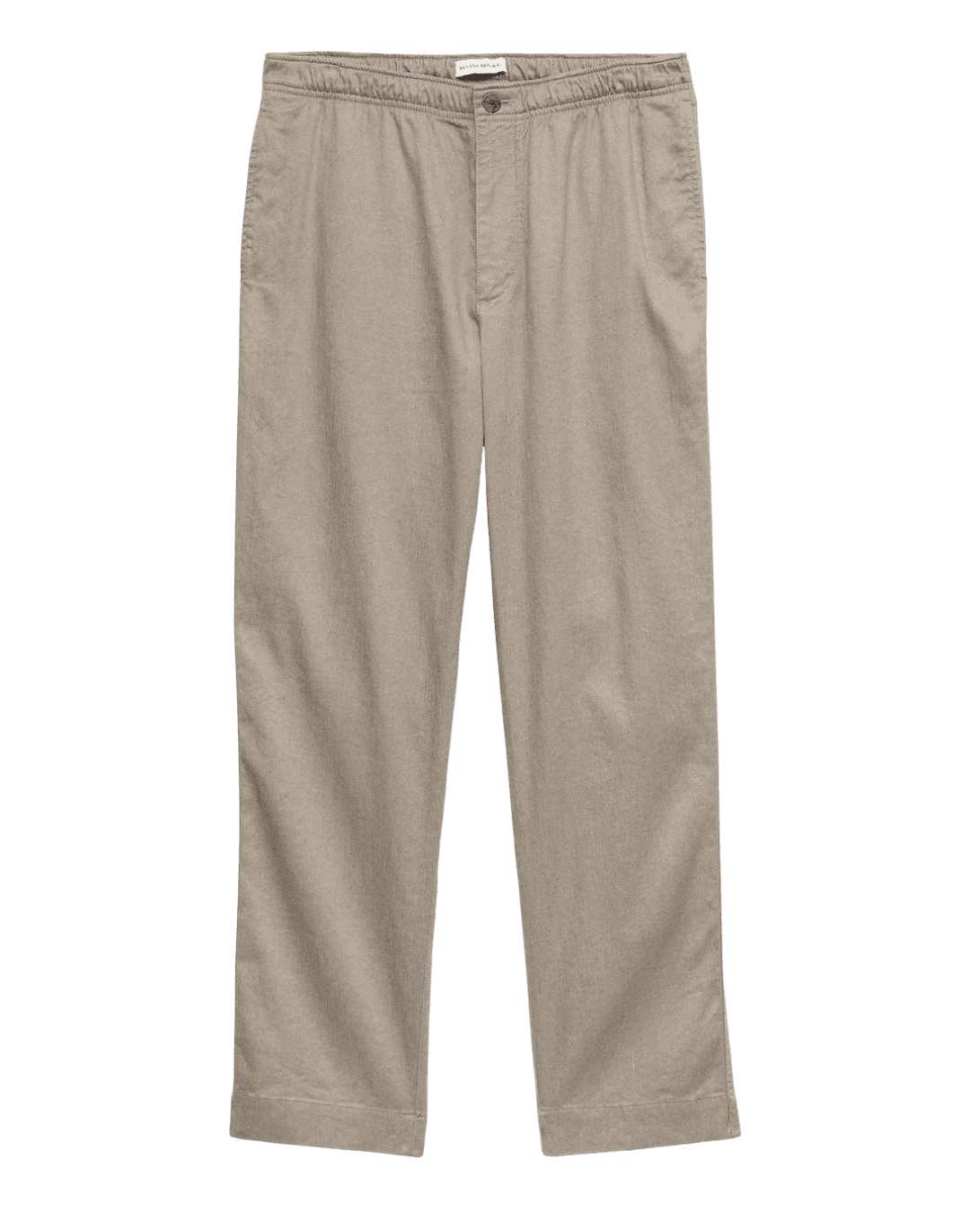 Banana Republic Straight Italian Linen-Cotton Pull-On Pant in Stone Khaki