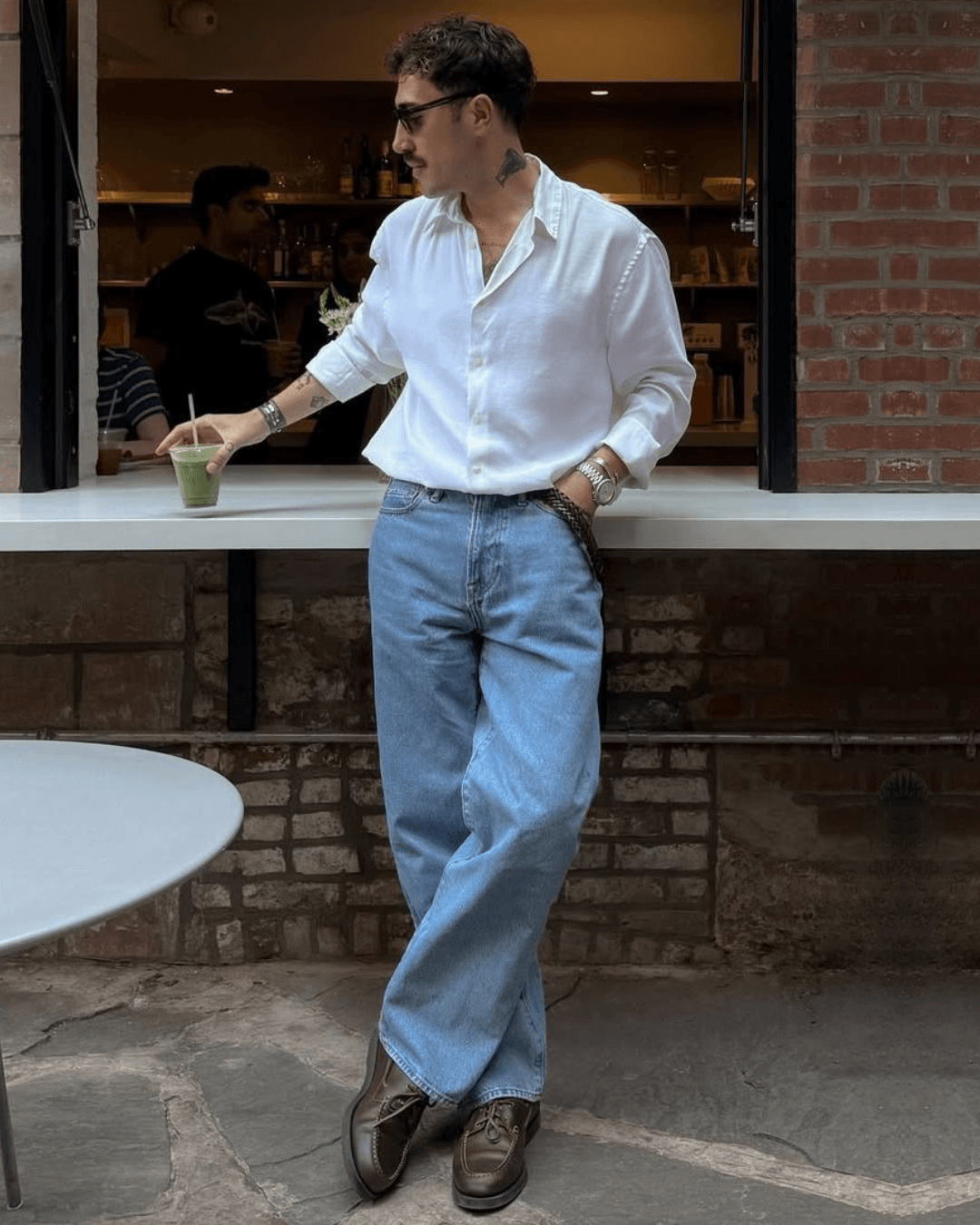 Boat Shoes with Relaxed jeans in a Light Wash