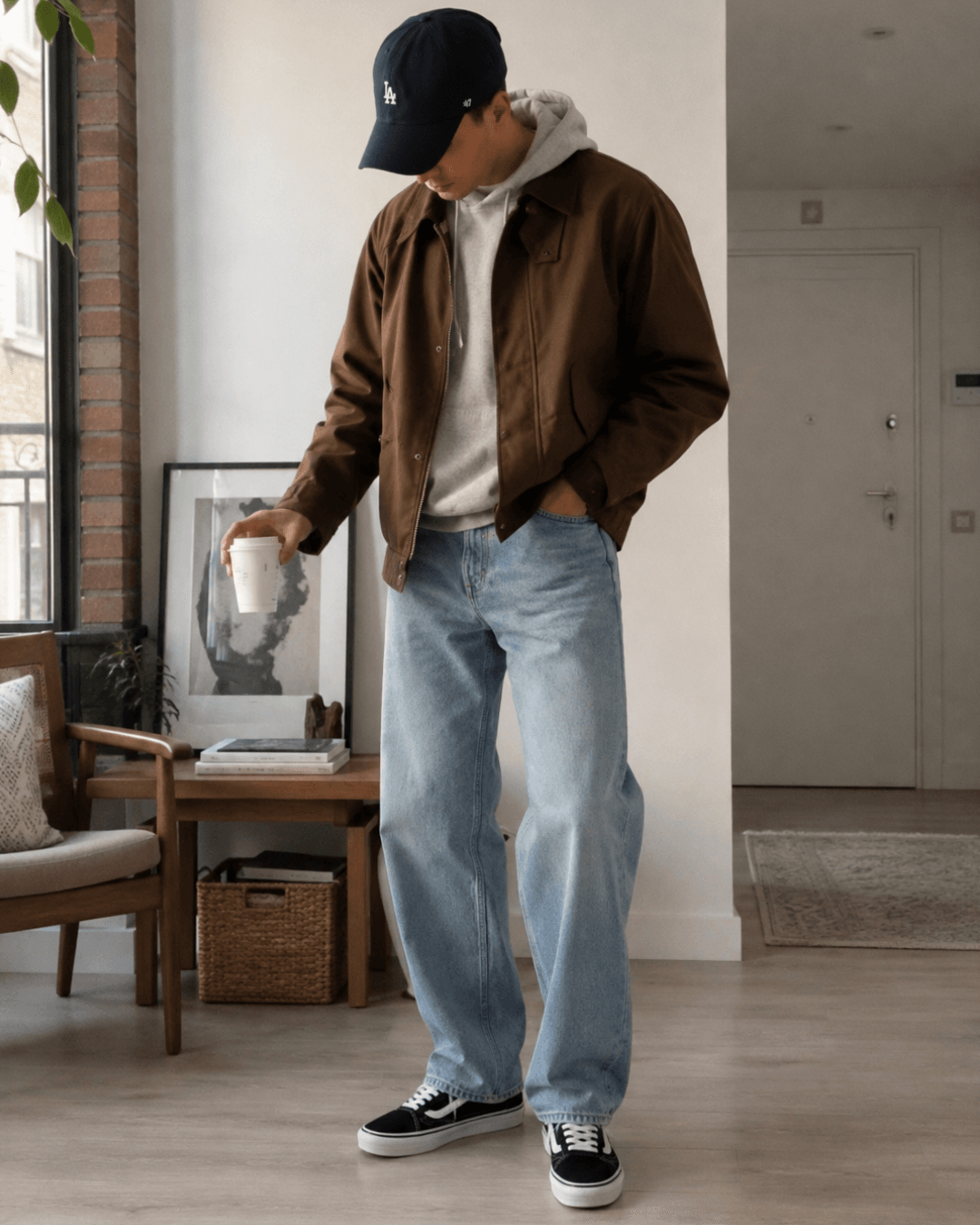 Canvas Sneakers with Light Wash Jeans