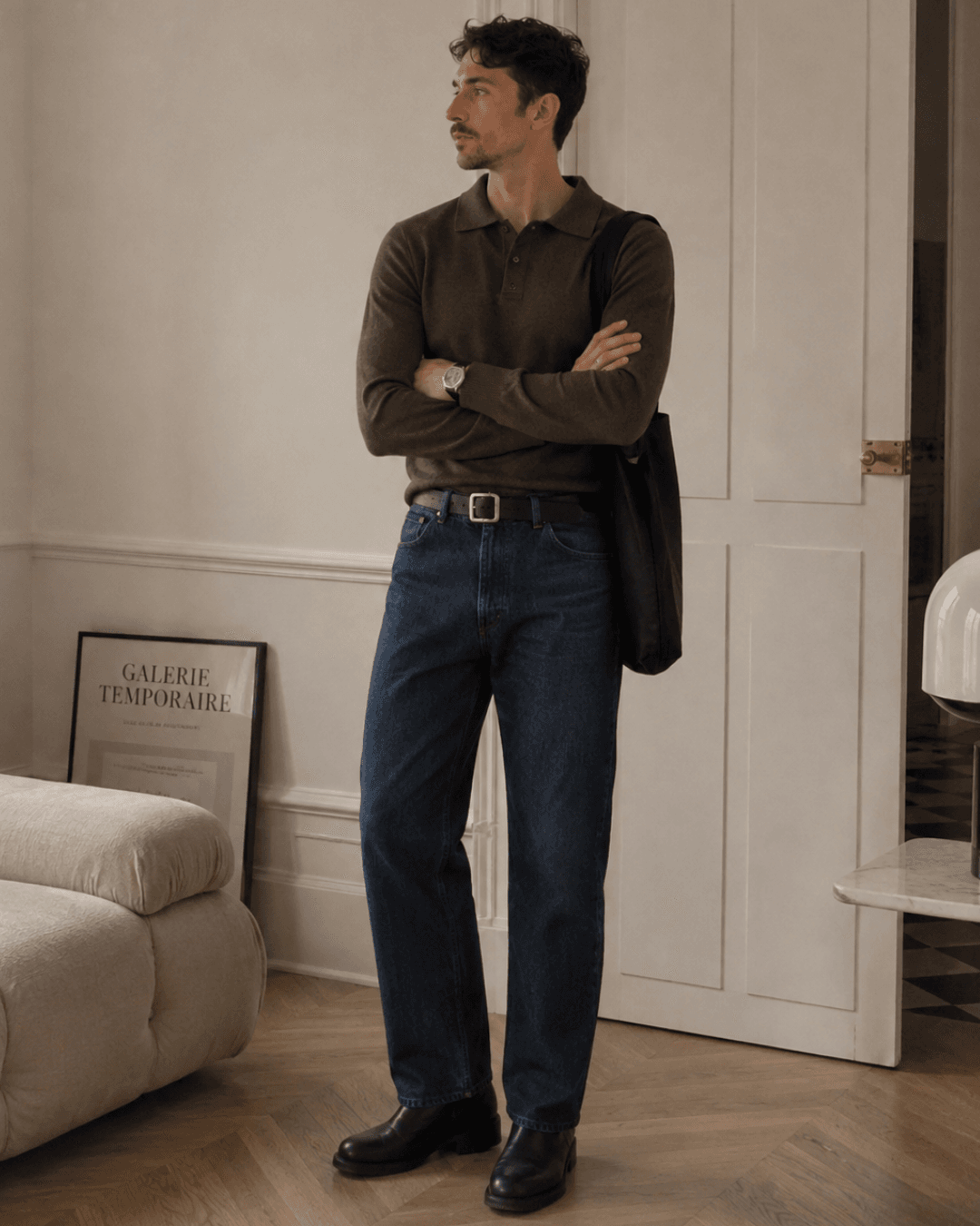 Chelsea boots with Dark Wash Straight-Fit Jeans