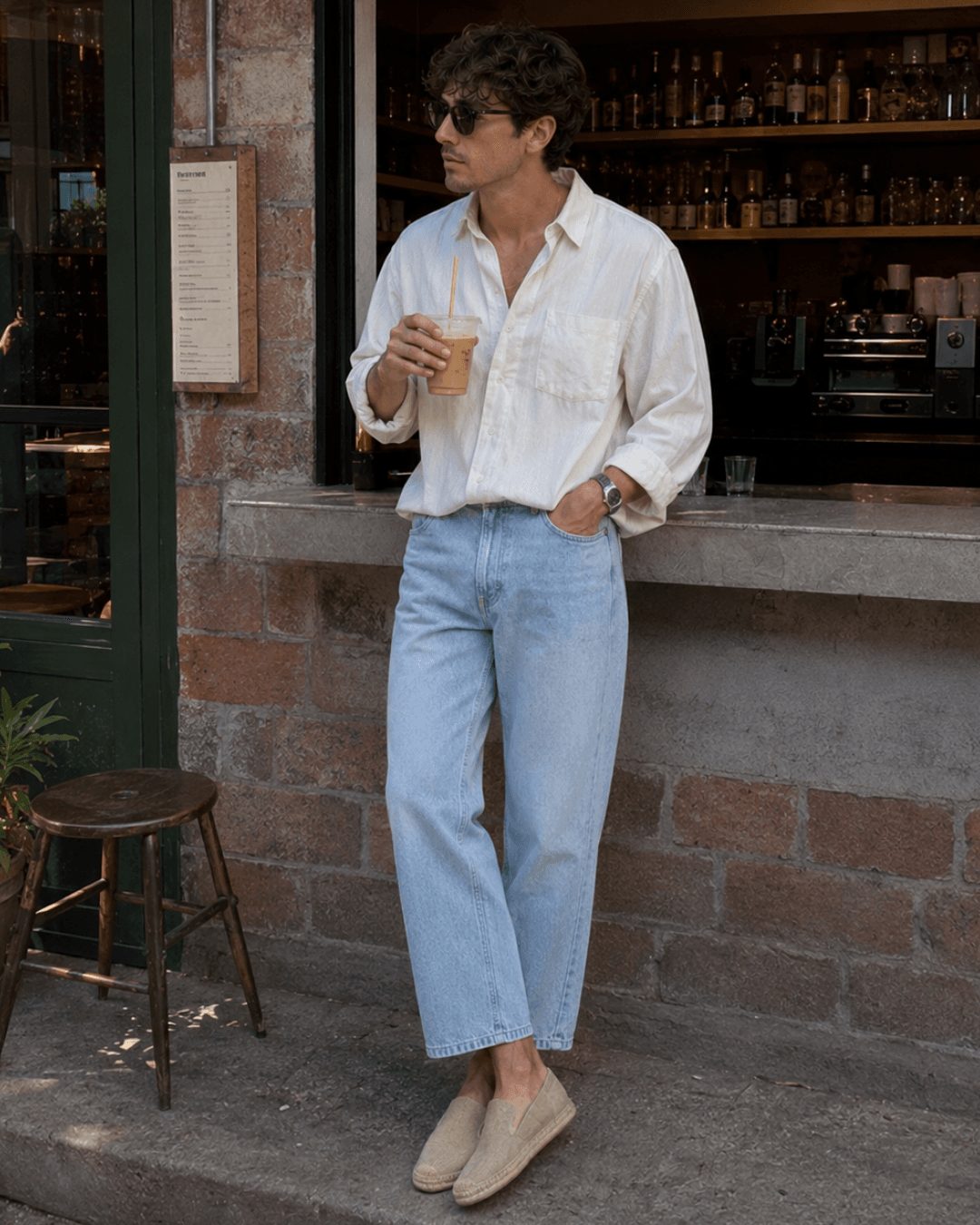Espadrilles with a cropped jeans in a light wash