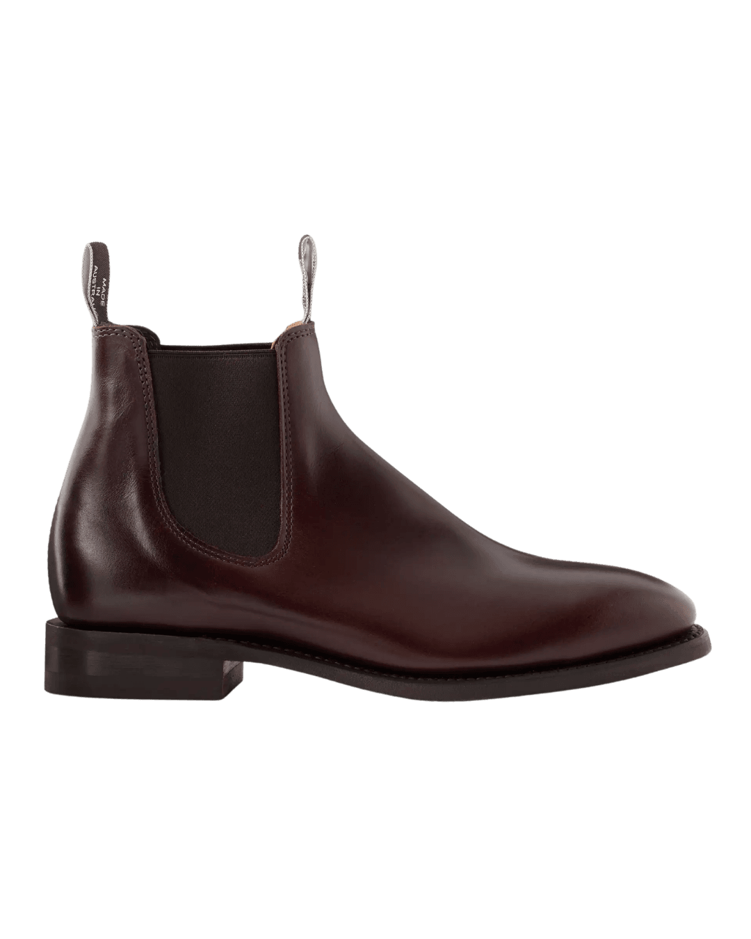 R.M.WILLIAMS Comfort Craftsman Leather Chelsea Boots in Dark Brown