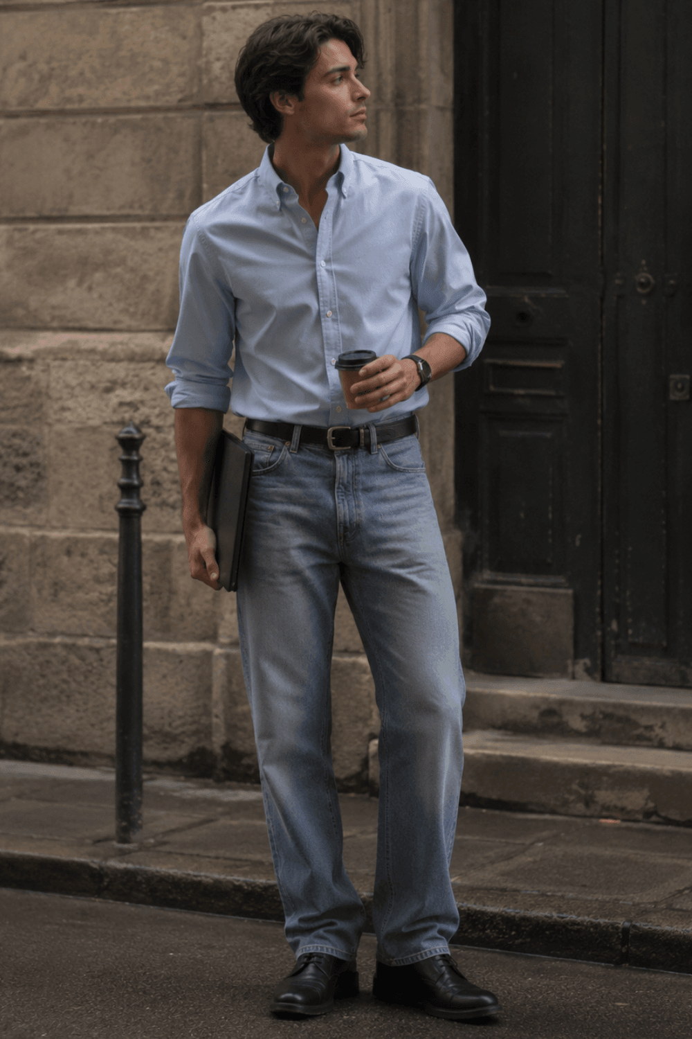 Smart Casual With Jeans - Jeans + Oxford Shirt + Derbies (1)