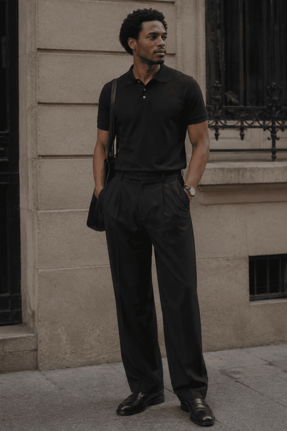 Smart Casual With Trousers - Pleated Trousers + Polo + Loafers