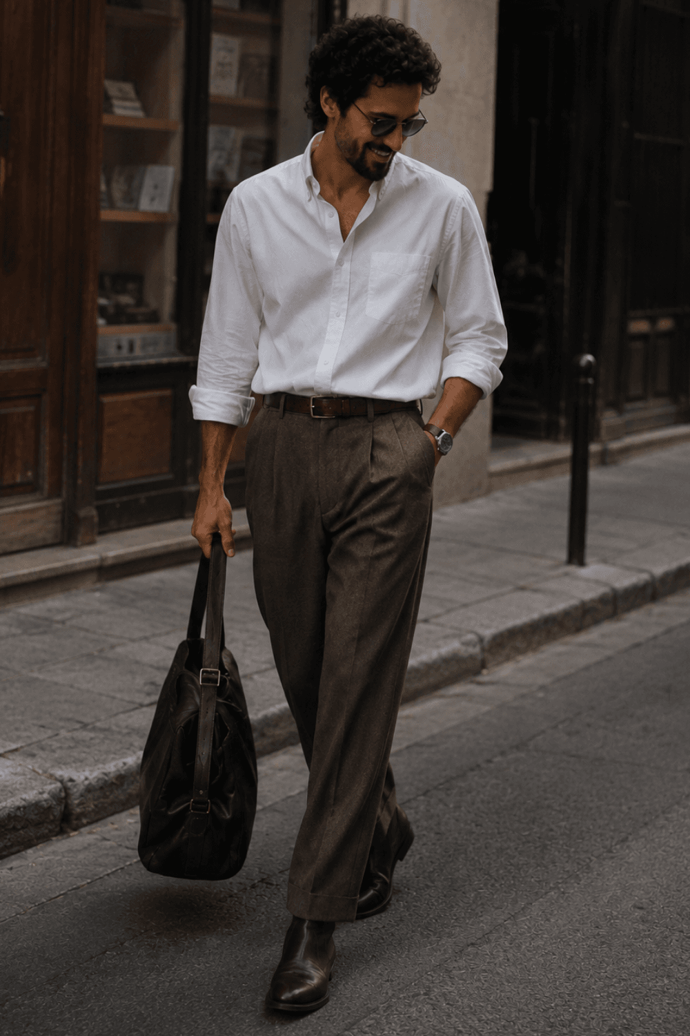 Smart Casual With Trousers - Wool Trousers + Oxford Shirt + Chelsea Boots