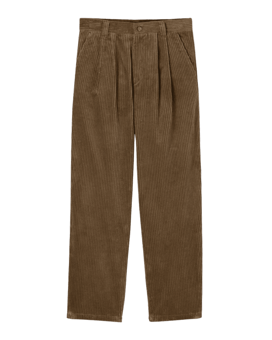 A.P.C Ricky Pants - Loose-fit taupe corduroy pants in Brow