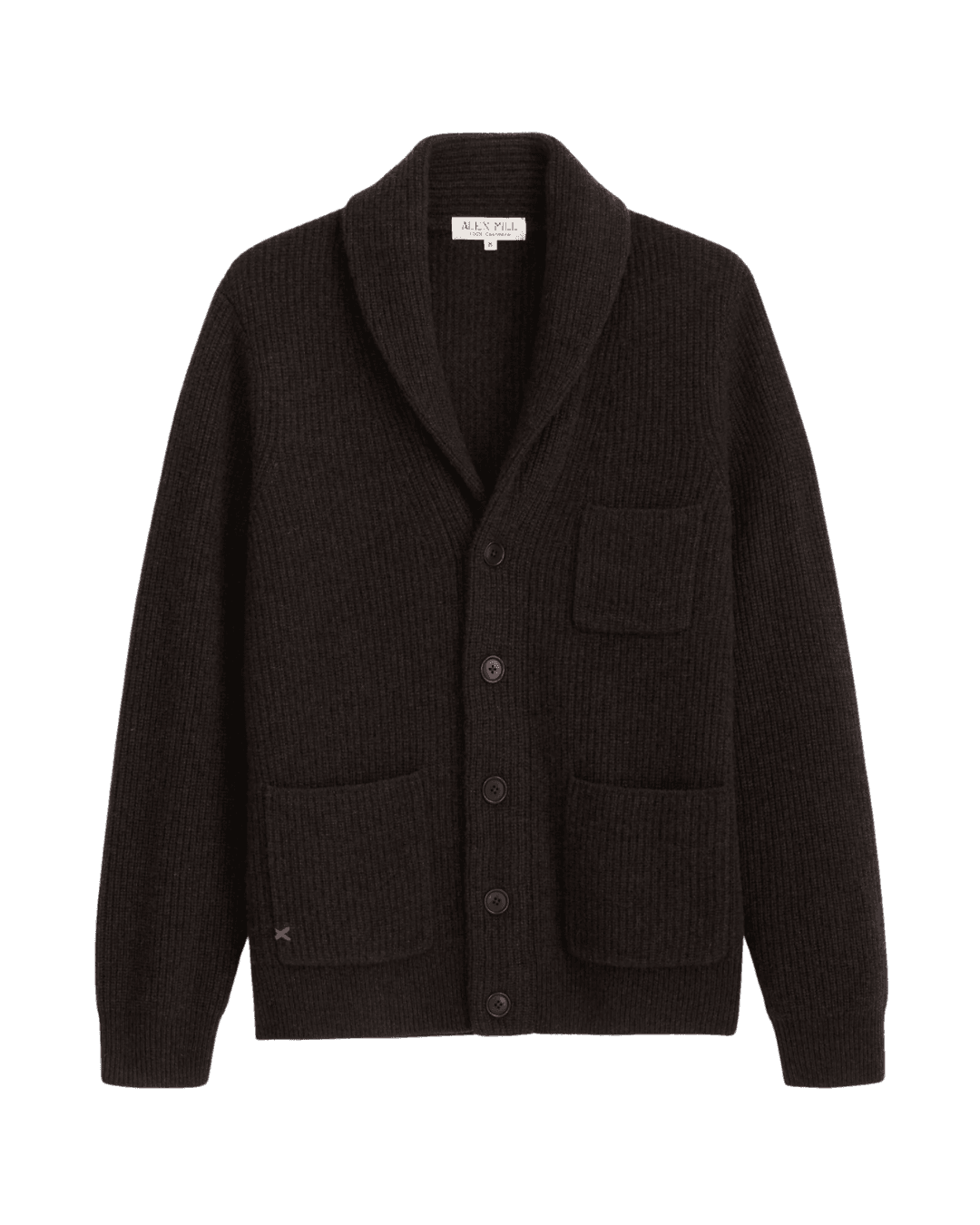 Alex Mill Wallace Washed Cashmere Cardigan in Espresso