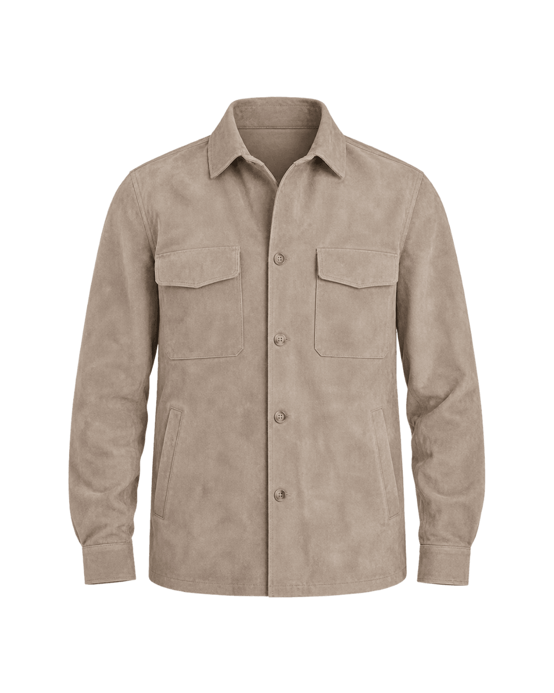 Alfredo Rifugio Suede Iconic Overshirt in Gray