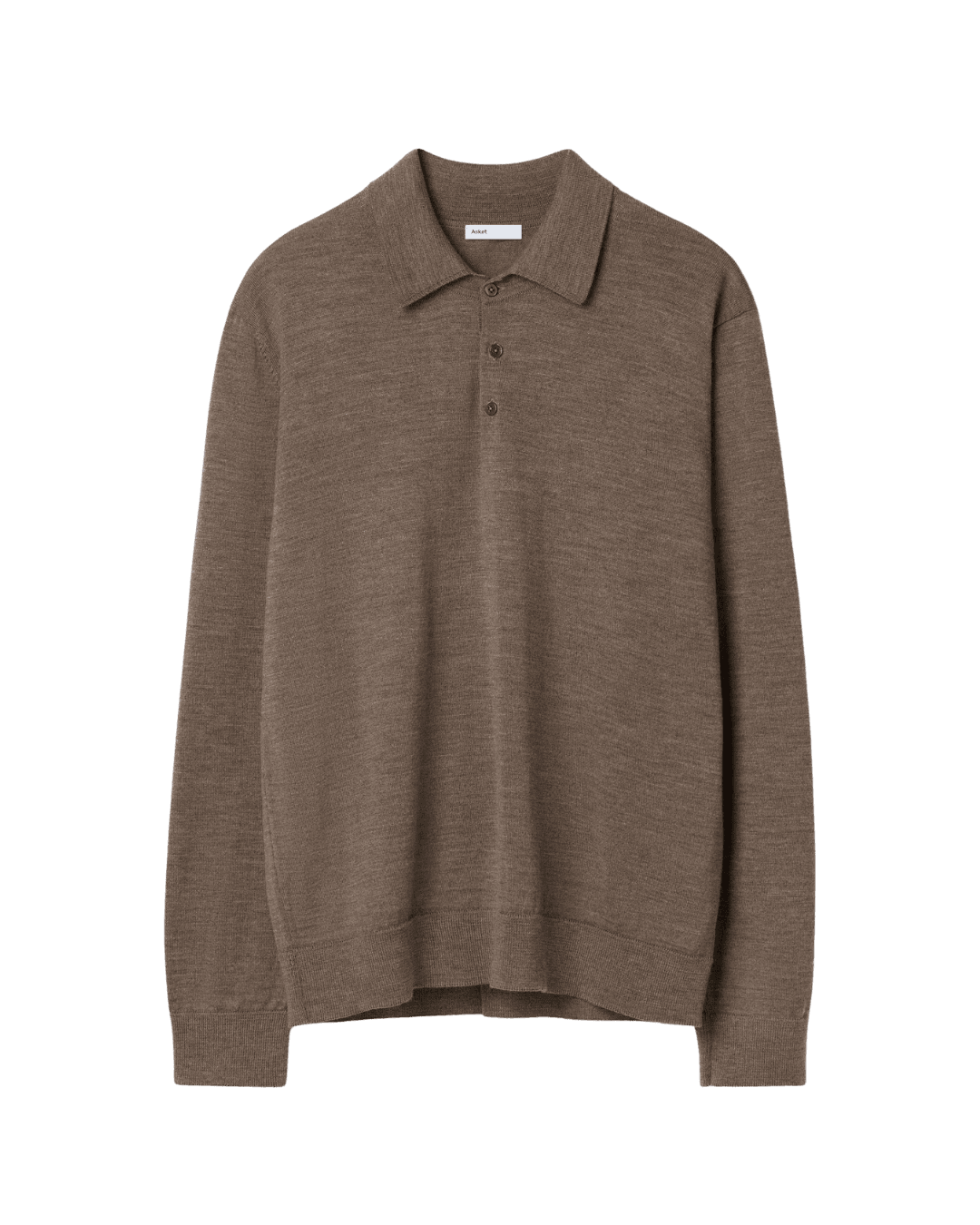 Asket The Merino Wool Polo in Brown