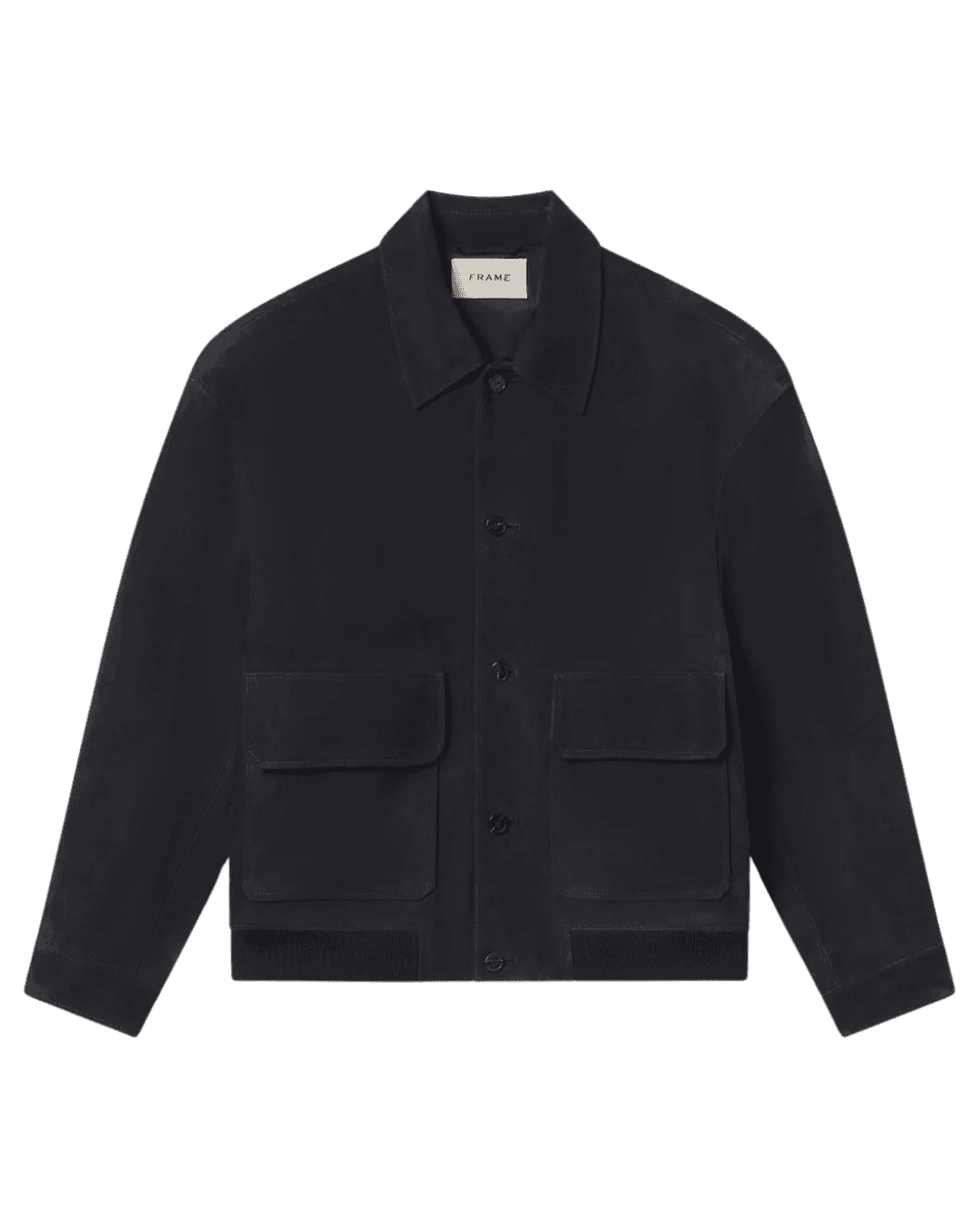 FRAME Suede Blouson in Dark Navy
