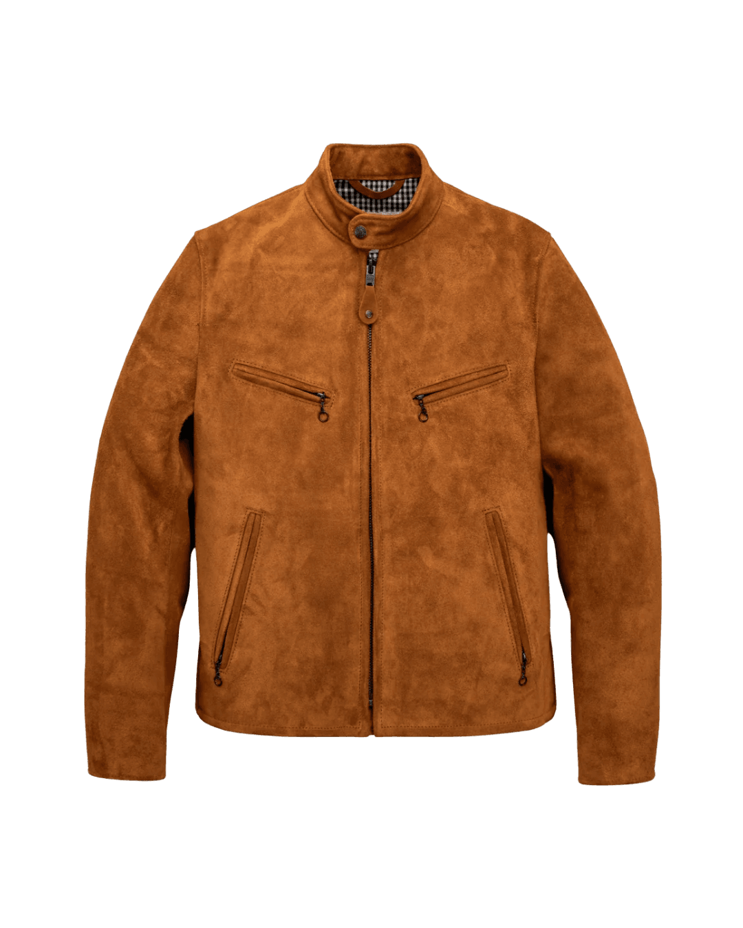 Schott NYC 341 Roughout Suede Cafe Racer in Tobacco