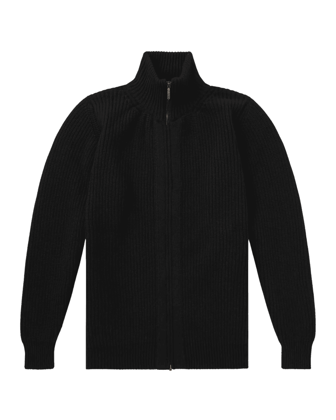 WILLIAM LOCKIE Zack Ribbed Cashmere Cardigan in Black