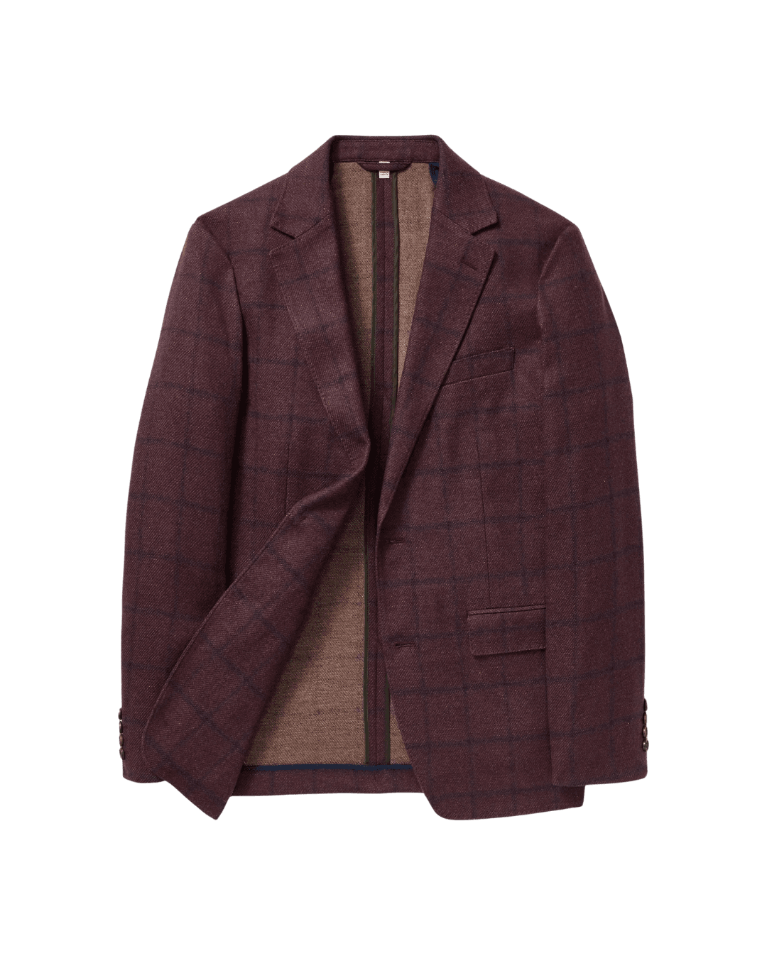 Bonobos Unconstructed Italian Wool Windowpane Blazer in Burgundy