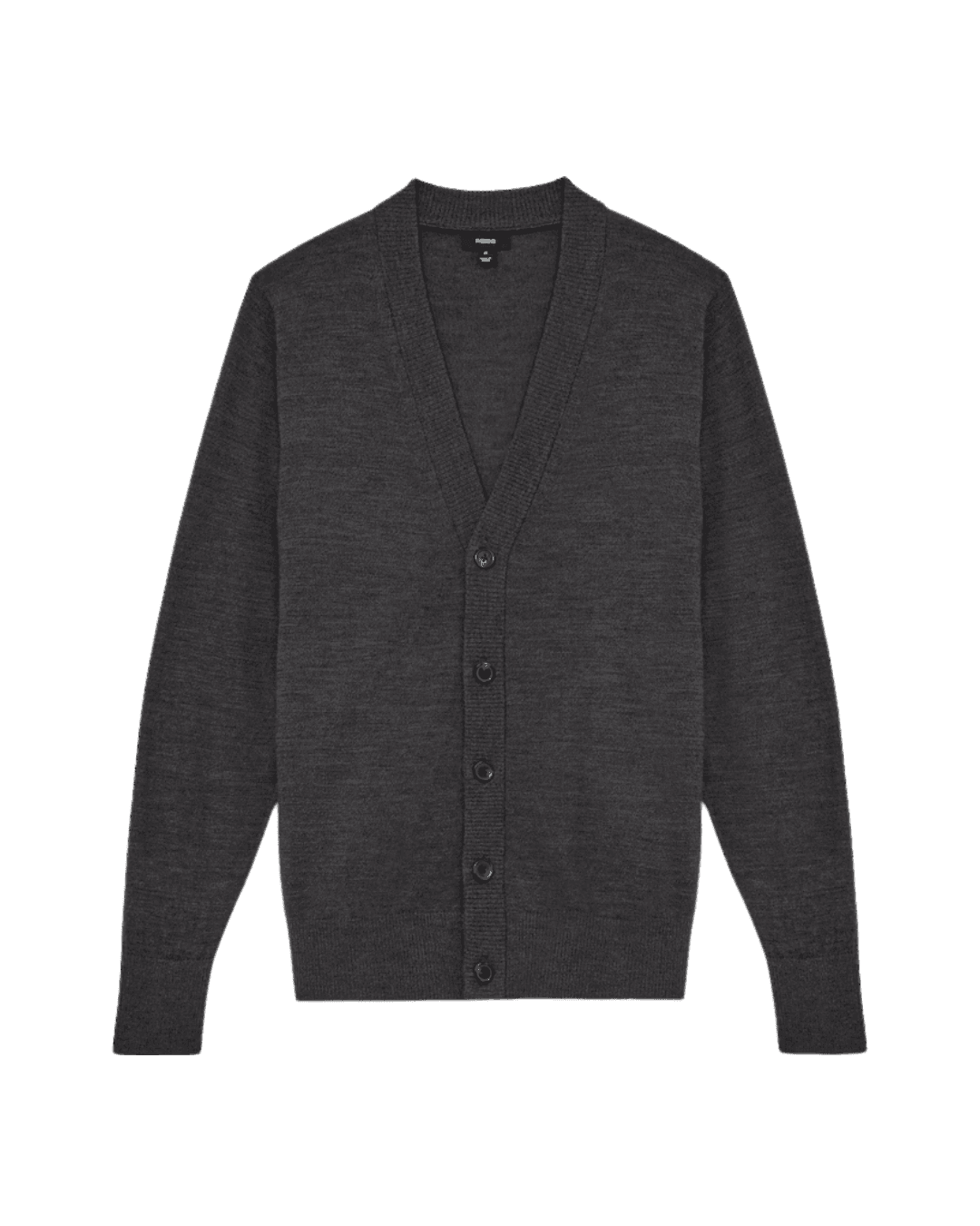 Reiss Ashcroft Merino Wool V-Neck Cardigan in Dark Wicker Brown